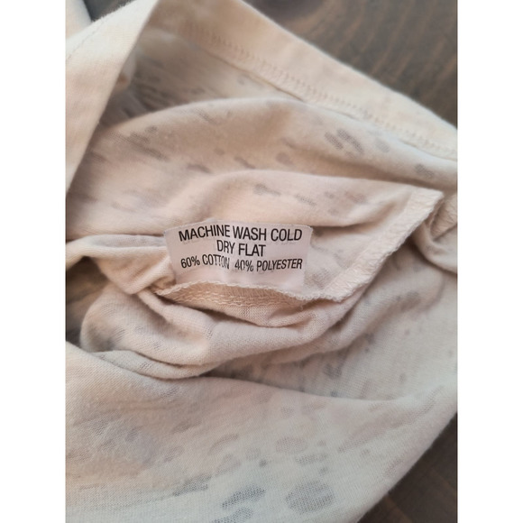 Sea Salt 3/4 Sleeve Tee Women's Size M Ivory Embellished Burnout Jersey Knit Top - Picture 10 of 11